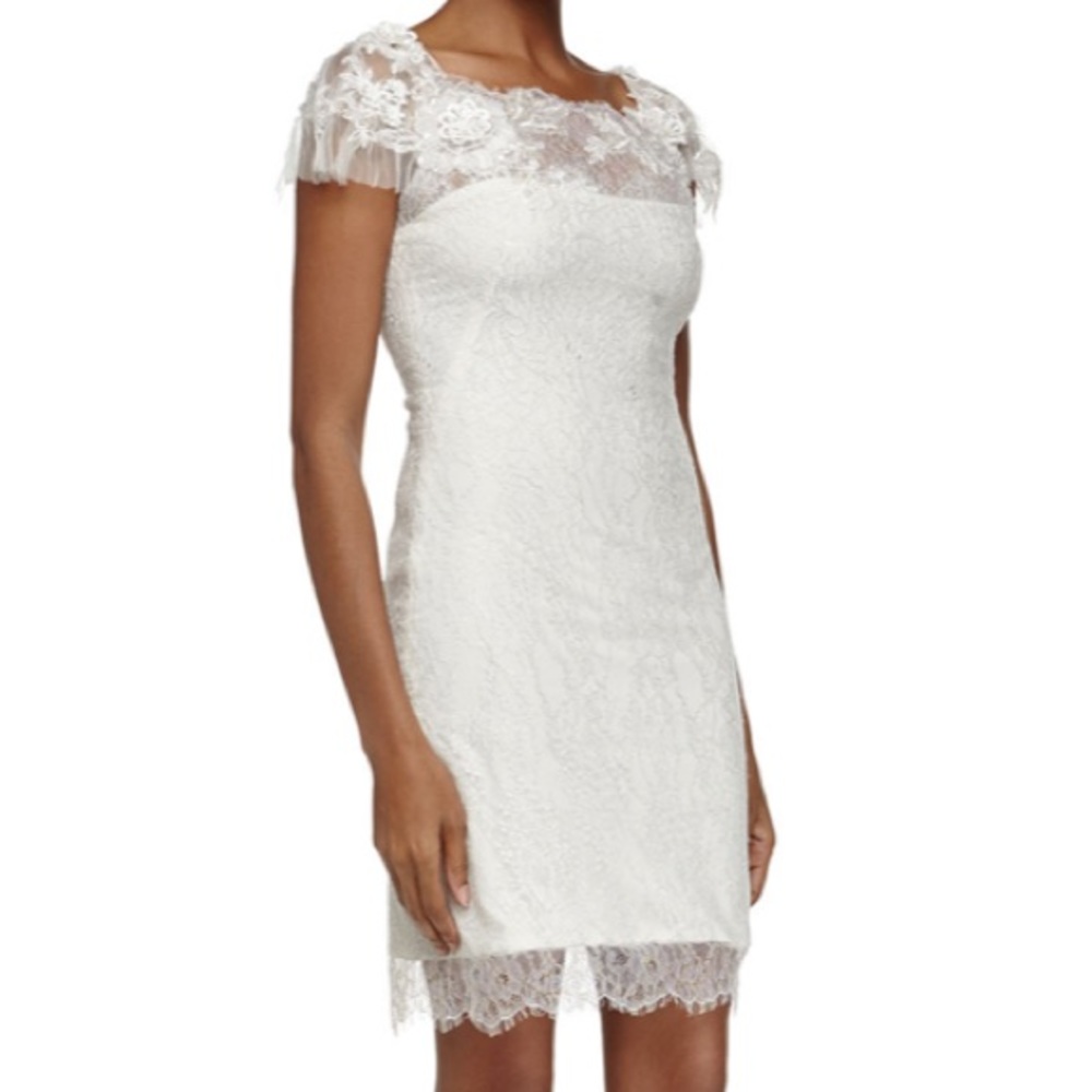 Marchesa Norte metallic lace cocktail dress